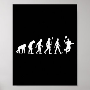 Affiche Human Evolution, Version du joueur de Badminton