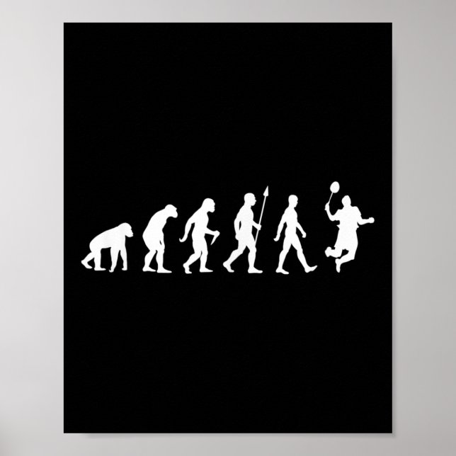 Affiche Human Evolution, Version du joueur de Badminton (Devant)