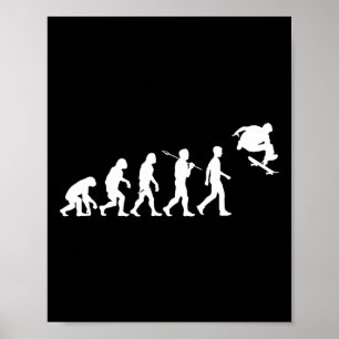 Affiche Humanité du skateboard évoluée pour sauter haut Fu