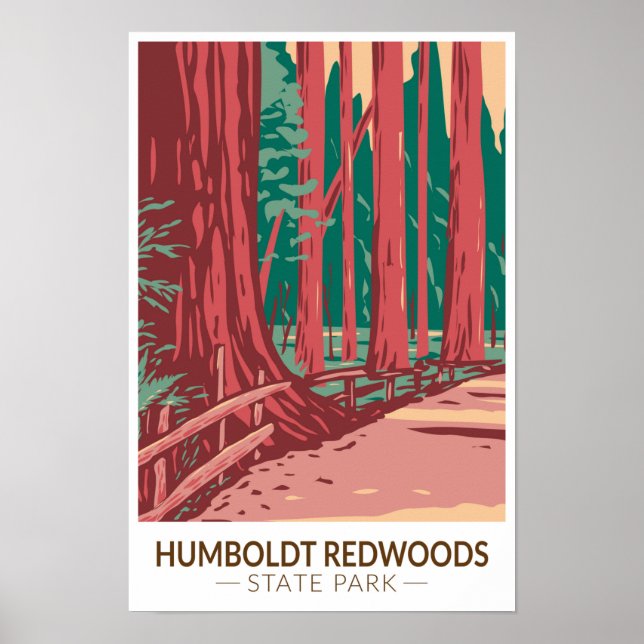 Affiche Humboldt Redwoods State Park Avenue des Géants  (Devant)
