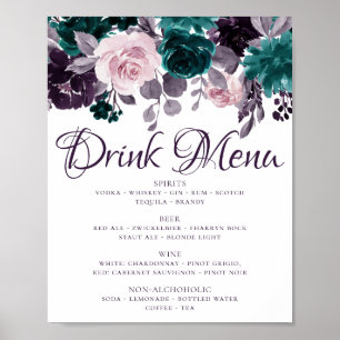 Affiche Humeur Bohème   Choix de boisson florale violet au