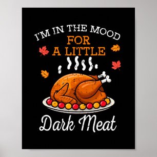 Affiche Humeur drôle de Thanksgiving Viande brune Dîner de