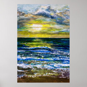 Affiche - Humeurs de bord de mer au coucher du sol