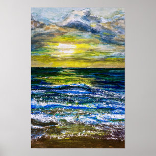 Affiche - Humeurs de bord de mer au coucher du sol