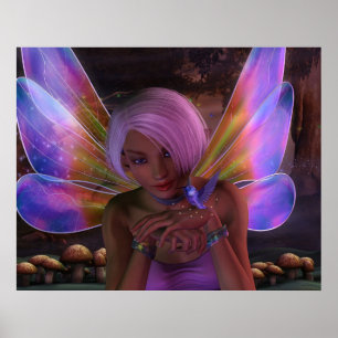 Affiche Hummingbird Guardian Fairy Imaginaire Art