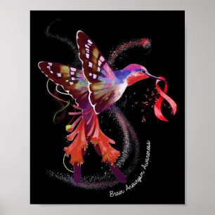 Affiche Hummingbird Holding Burgundy Ribbon Cerveau Aneury