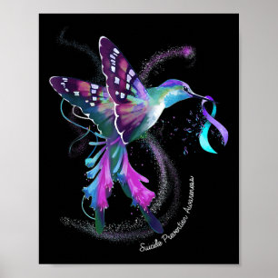 Affiche Hummingbird Purple Ribbon Prévention du suicide