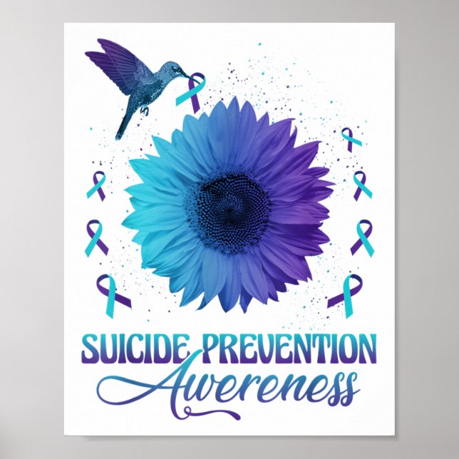 Affiche Hummingbird With Sunflower Suicide Prevention Awar (Devant)
