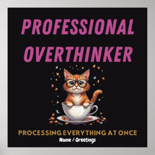 Affiche Humoriste Chat Relatable Surpenseur Professionnel 