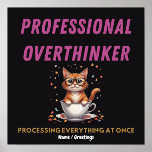 Affiche Humoriste Chat Relatable Surpenseur Professionnel