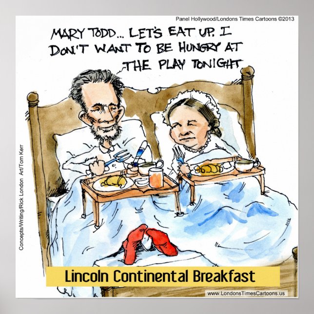 Affiche humoristique d'Abe Lincoln & Mary Todd au  (Devant)
