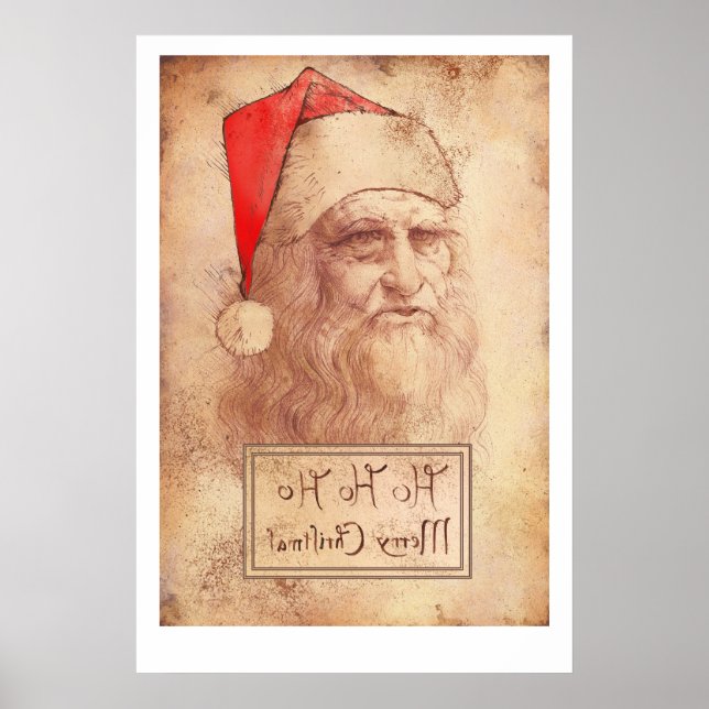 Affiche Humorous Leonardo da Vinci as Santa (Devant)