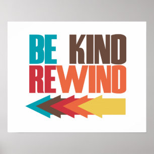 Affiche Humour Be Kind Rewind rétro 80s