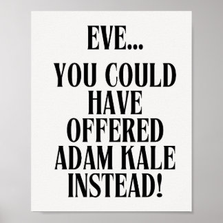 Affiche Humour biblique Adam et Eve