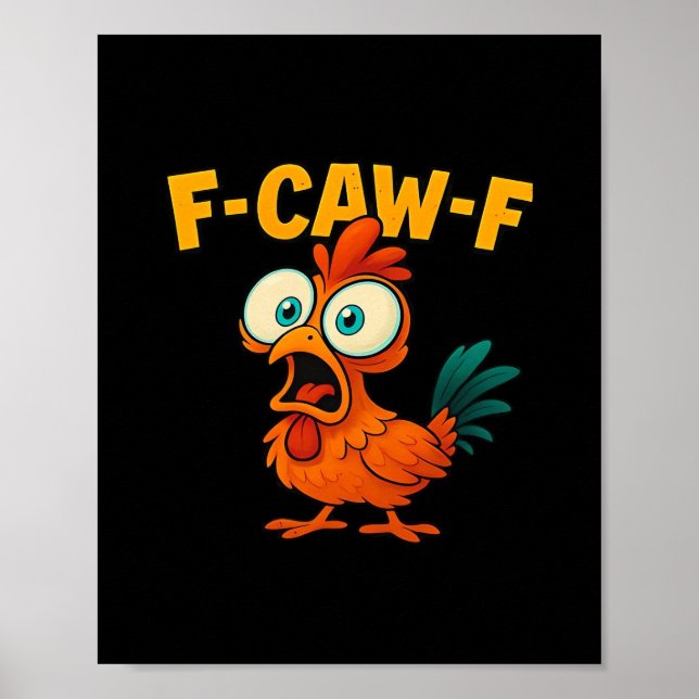 Affiche Humour Corbeau drôle F-Caw-F Gothique (Devant)