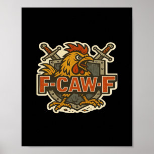 Affiche Humour Corbeau Drôle Gothique F-Caw-F