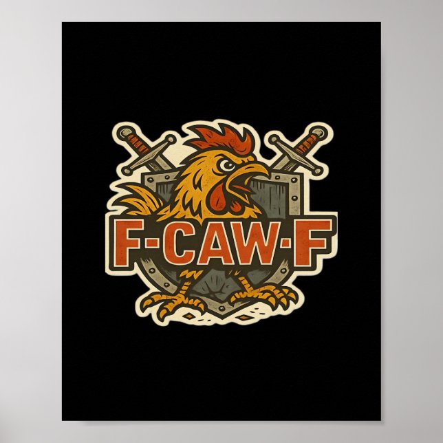 Affiche Humour Corbeau Drôle Gothique F-Caw-F (Devant)