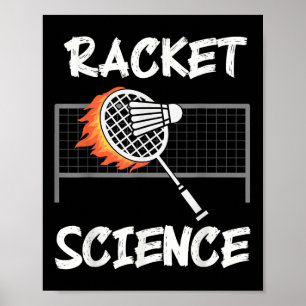 Affiche Humour de badminton drôle Raquette Science Navette