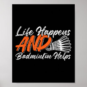 Affiche Humour de badminton drôle Smash Navette Volant Spo