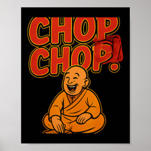 Affiche Humour de boxe Arts martiaux Chop Chop Cartoon Prê
