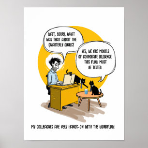 Affiche Humour de bureau amusant Chat Cadeau pour collègue