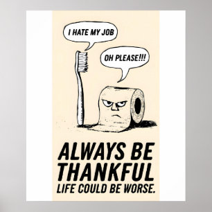 Affiche Humour de bureau amusant : Toothbrush & Toilet Pap