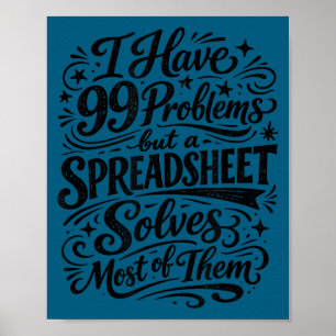 Affiche Humour de comptable tableur analyste de données