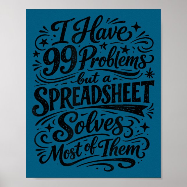 Affiche Humour de comptable tableur analyste de données (Devant)