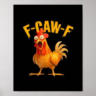 Affiche Humour de corbeau F-Caw-F Gothique Drôle Rétro Coo