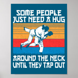 Affiche Humour de Judo Jiu Jitsu Arts Martiaux Drôle 