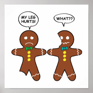 Affiche Humour de Noël Gingerbread Cookie