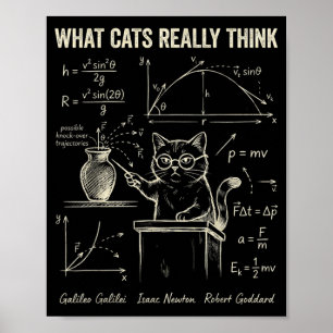 Affiche Humour de physique de chat drôle Ce que les chats