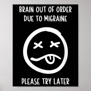 Affiche Humour de secours migraine T Shirt - Sensibilisati