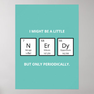 Affiche Humour de table périodique Nerdy   Funny Science P