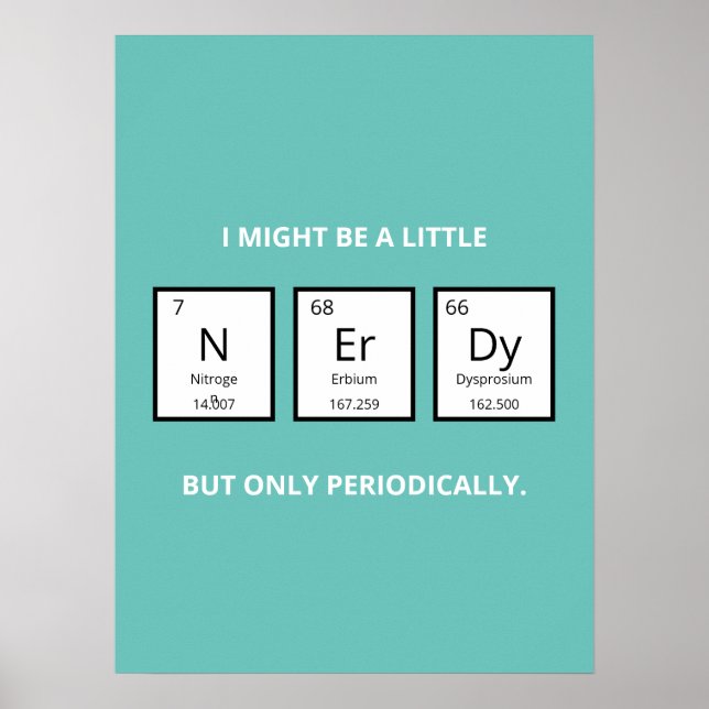 Affiche Humour de table périodique Nerdy | Funny Science P (Devant)