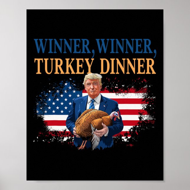 Affiche Humour de Thanksgiving Trump dinde  (Devant)