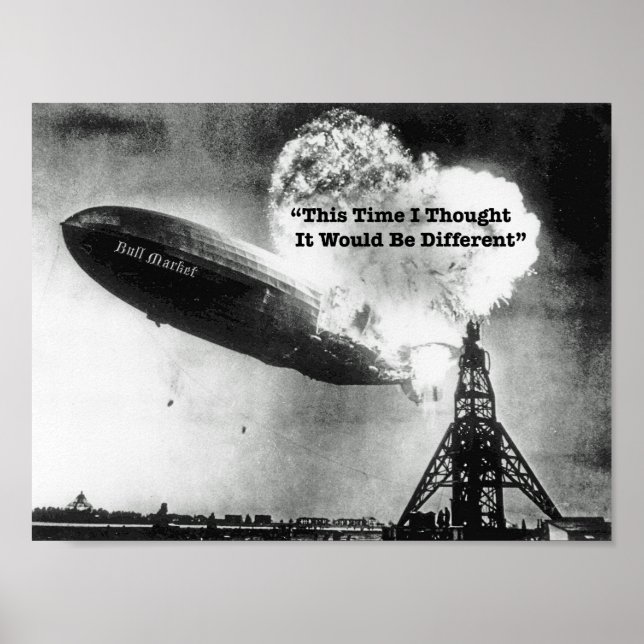 Affiche Humour d'écroulement du marché Bull (Devant)