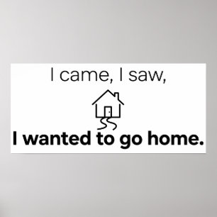 Affiche Humour d'introverti Je suis venu, j'ai vu, j'ai vo
