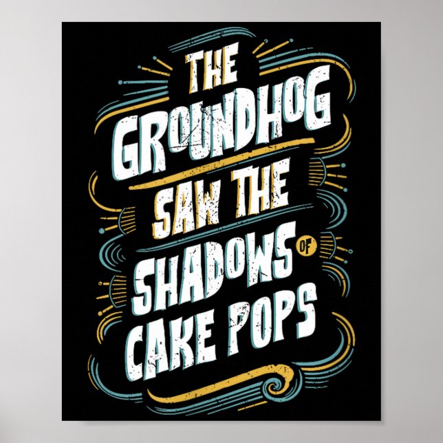 Affiche Humour d'ombre de marmotte drôle - Ombres de Cake  (Devant)