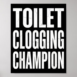 Affiche Humour drôle Blague de salle de bain Toilettes bou