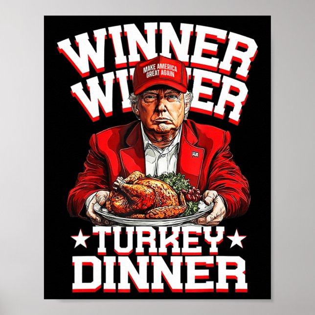 Affiche Humour Drôle Trump Gagnant Dîner Dîner Turquie (Devant)