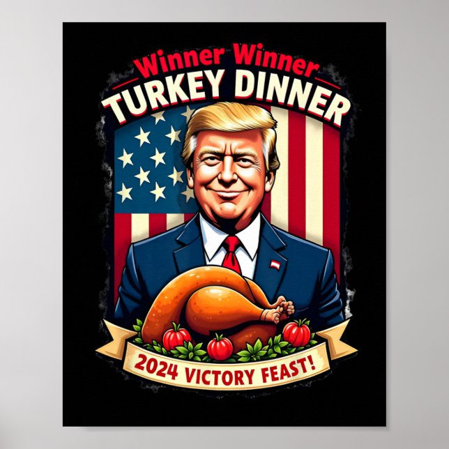 Affiche Humour Drôle Trump Gagnant Dîner Dîner Turquie (Devant)