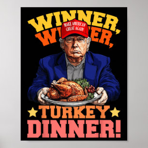 Affiche Humour Drôle Trump Gagnant Dîner Dîner Turquie