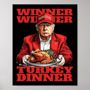 Affiche Humour Drôle Trump Gagnant Gagnant Dîner de dinde