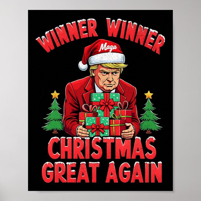 Affiche Humour Drôle Trump gagnant Noël Grand Ag (Devant)
