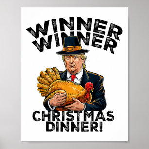 Affiche Humour Drôle Trump Gagnante Dîner de Noël X