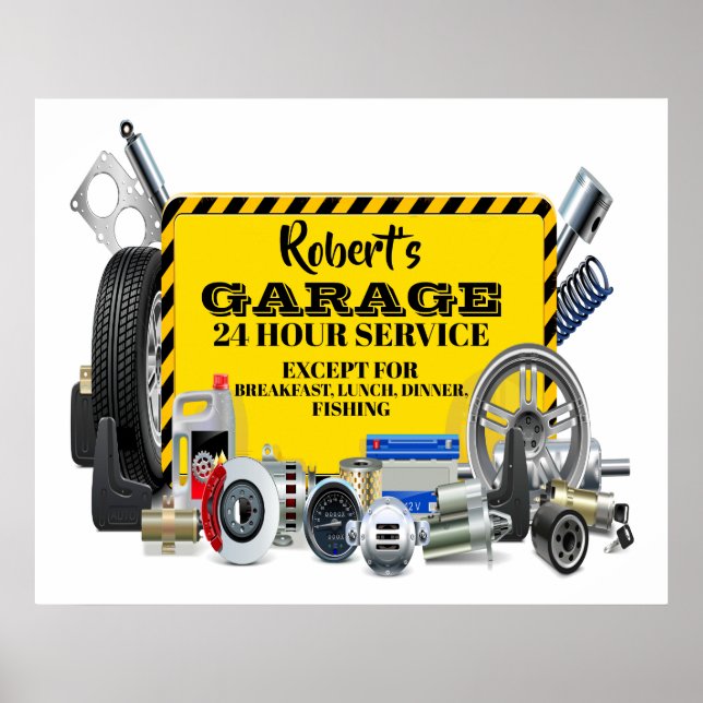 Affiche Humour du panneau Garage (Devant)