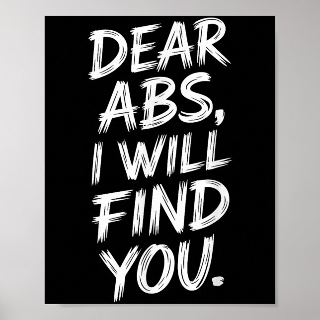 Affiche Humour Fitness Chers Abs Dit Pour Levage Et Exer (Devant)