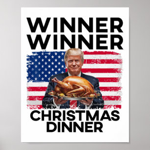 Affiche Humour Funny Trump Gagnante du dîner de Noël M