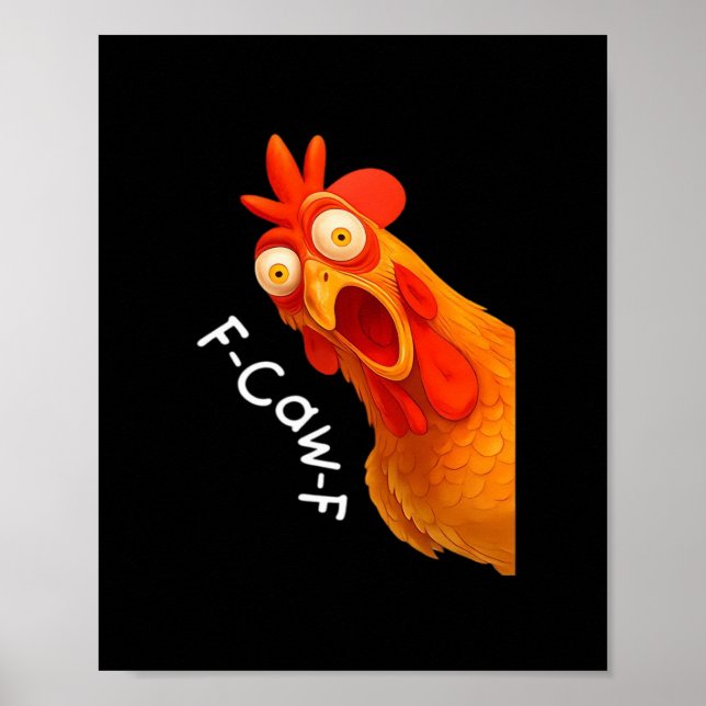 Affiche Humour gothique drôle F-Caw-F corbeau (Devant)